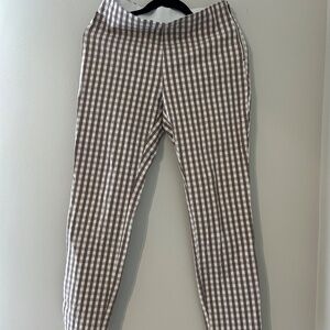 A New Day - Tan Gingham Check High Rise Ankle Pants - Women's 6